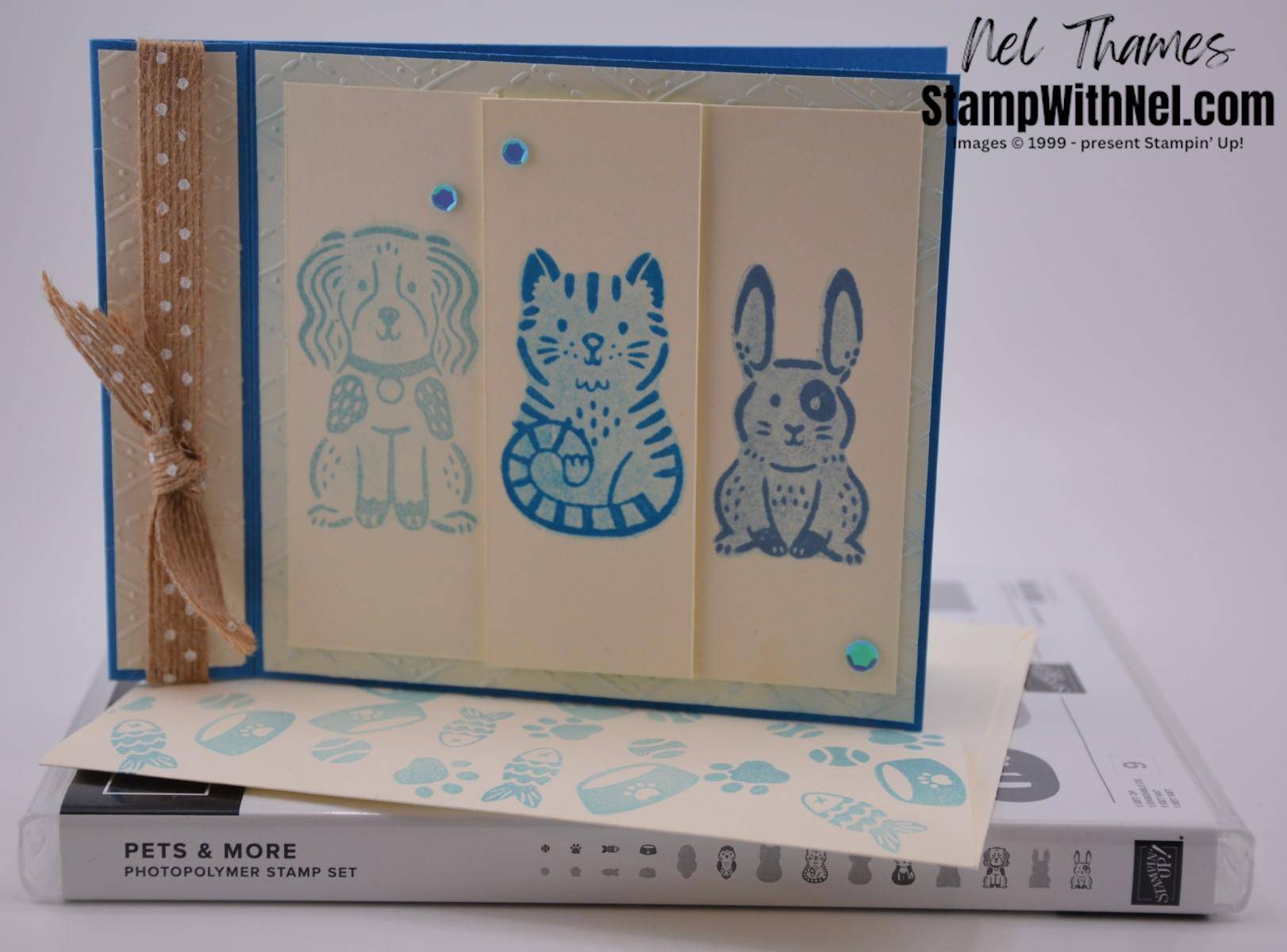 Stampin' Up! Pets & More Stamp Set Fun Fold Card with Video Tutorial